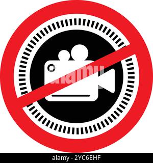 Video camera not allowed icon Stock Vector