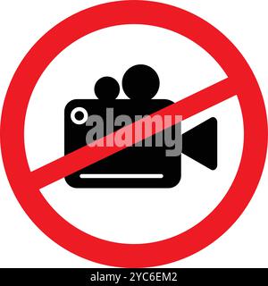 Video camera not allowed icon Stock Vector