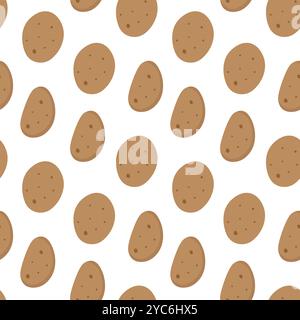 Brown seamless simple potato pattern. Flat illustration for textile or texture print. Stock Vector