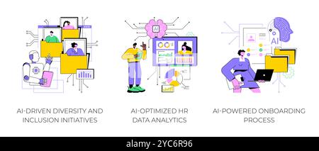 AI use in Human Resources abstract concept vector illustrations Stock ...