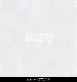 Vector white geometric abstract texture overlap layer on bright space. Lines effect decoration for banner. Graphic design circles elements. Stock Vector