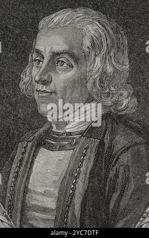 Corentin Le Floch (1754-1794). French politician. Deputy of the Estates General and then of the Constituent Assembly between 1789 and 1791 for the seneschalty of Hennebont, representing the rural world. Portrait. Engraving by Pannemaker. 'History of the French Revolution'. Volume I, 1876. Stock Photo