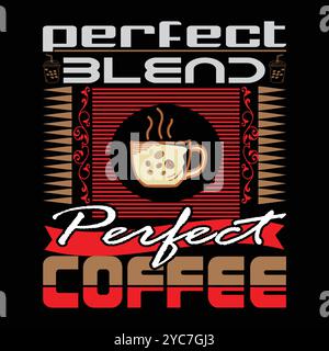 Coffee T-shirt Design Minimalist Trendy And Typography Vector Graphic Coffee Themed Illustration Stock Vector