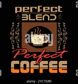 Coffee T-shirt Design Minimalist Trendy And Typography Vector Graphic Coffee Themed Illustration Stock Vector
