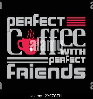 Coffee T-shirt Design Minimalist Trendy And Typography Vector Graphic Coffee Themed Illustration Stock Vector