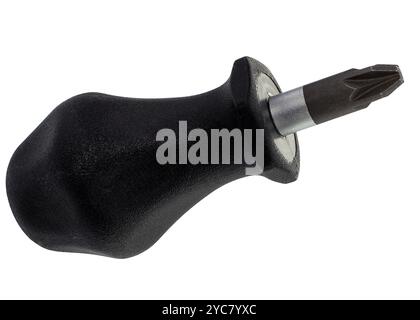Black handle screwdriver isolated on white background Stock Photo