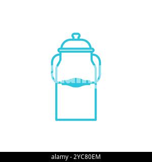 Milk Can icon. Enamelware churn. Isolated on white background. From blue icon set. Stock Vector