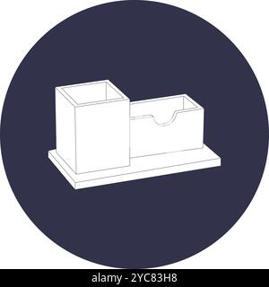 desk stationery holder icon vector illustration design Stock Vector