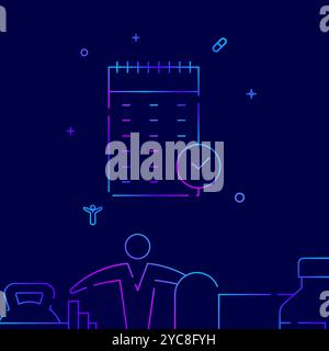 Exercise Schedule gradient line icon, vector illustration Stock Vector