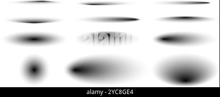 Round shadows, circular fading shapes, realistic soft shades. Stock Vector