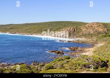 Sugarloaf Rock Nature Reserve is a beautiful patch of untouched nature within the Leeuwin-Naturaliste National Park, Naturaliste, WA, Australia, Ocean Stock Photo