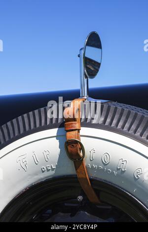 Spare wheel on an old classic car Stock Photo