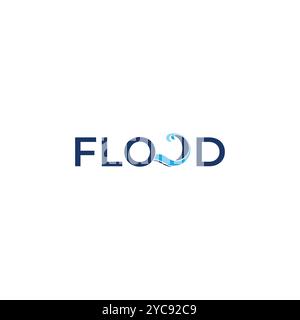 Flood Word Mark logo design Stock Vector
