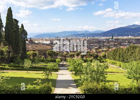 Boboli Gardens with view of the city Florence Stock Photo