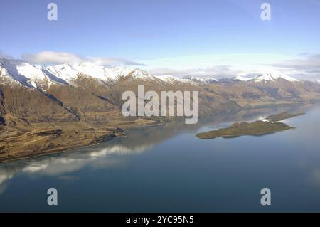 Pig Island and Pigeon Island in Lake Wakatipu, Otago, New Zealand, Oceania Stock Photo