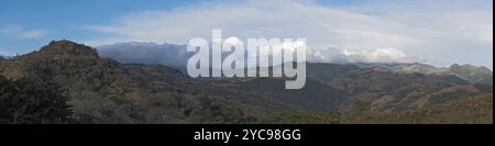 Panorama landscape view in Monteverde reserve cloud forest Costa Rica Stock Photo