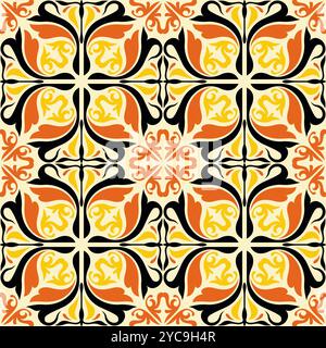 Talavera Vintage Pattern. Tile Seamless Pattern Stock Vector