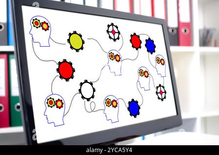 Brainstorming concept shown on a computer screen Stock Photo