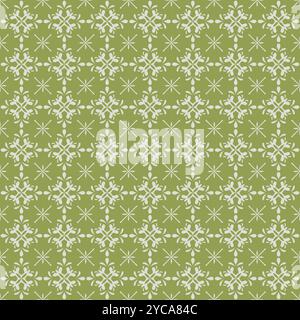 Vintage Tile Pattern With Green Color. Talavera Seamless Pattern Stock Vector