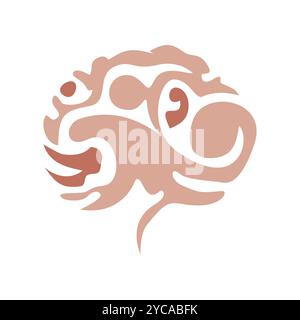 human brain logo design template Stock Vector