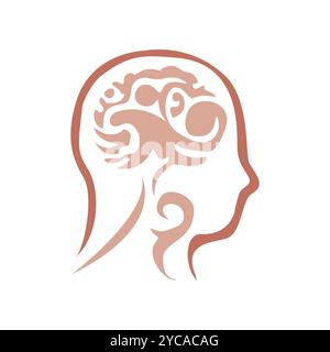 human brain logo design template Stock Vector