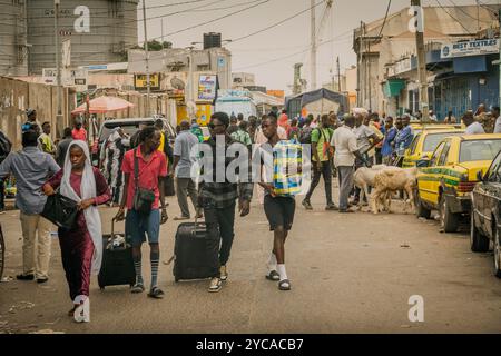 The Gambian people on the market in Banjul, Gambia, West Africa. Stock Photo