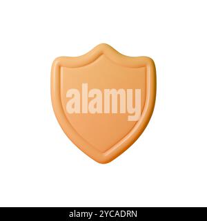 3D vector illustration of shield in a minimalist style. The shield symbolizes protection, security, and strength. Ideal for projects related to Stock Vector