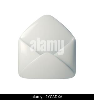 3D vector illustration of a white envelope. Suitable for use in projects related to communication, sending letters, email, postal services, and Stock Vector