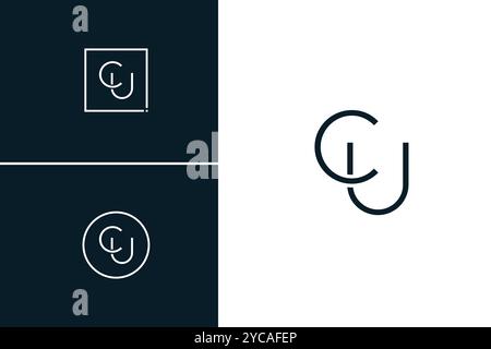 Abstract Letter CU Logo - Initial Monogram Template for Alphabet C and U Stock Vector