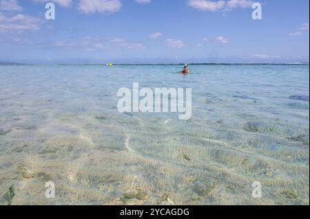 The beach Plage de l'Hermitage is regarded a the most beautiful beach of Réunion island, a Frend overseas departement. Stock Photo