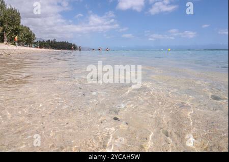 The beach Plage de l'Hermitage is regarded a the most beautiful beach of Réunion island, a Frend overseas departement. Stock Photo