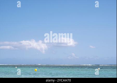 The beach Plage de l'Hermitage is regarded a the most beautiful beach of Réunion island, a Frend overseas departement. Stock Photo