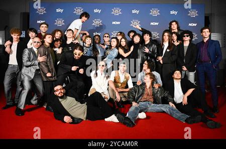 Milan, Italy. 22nd Oct, 2024. Milano, photocall X Factor 2024 - il Live - Nella foto: cast Stock Photo