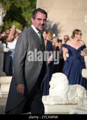 Athens, Greece. 28 September 2024. Prince Nikolaos of Greece attends the Metropolitan Cathedral for the wedding of Princess Theodora of Greece to Matthew Kumar. Credit: Dimitris Aspiotis/Alamy Stock Photo