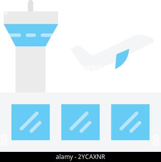 Airport icon vector image. Suitable for mobile application web application and print media. Stock Vector