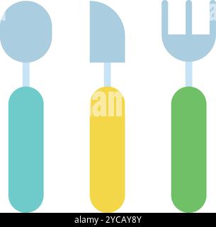 Baby Cutlery icon vector image. Suitable for mobile application web application and print media. Stock Vector