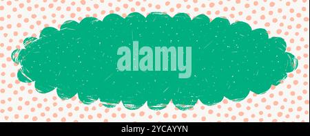 Oval shape with scalloped torn edges. Grunge style circle frame with wavy ripped border. Color vector collage form vintage silhouette spotted pattern Stock Vector