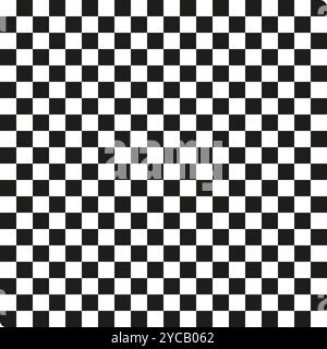 Classic black and white checkered pattern composed of small squares in a grid layout, offering bold visual contrast. Stock Vector