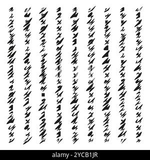 Zigzag stroke pattern. Abstract sketch lines. Grunge brush shapes. Vector hand-drawn elements. Stock Vector