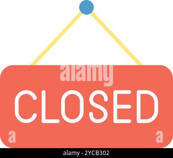 Closed Sign icon vector image. Suitable for mobile application web application and print media. Stock Vector