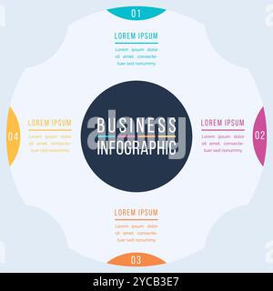 4 Options Infographic template 4 steps, objects, elements or options infographic business design Stock Vector
