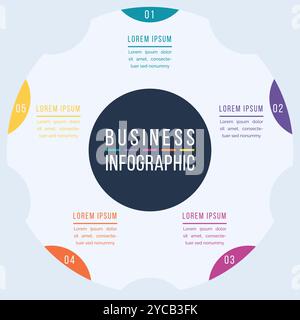 5 Options Infographic template 5 steps, objects, elements or options infographic business design Stock Vector