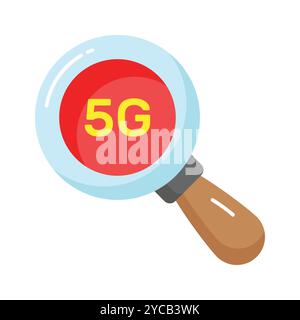 5G network technology search vector, premium icon ready to use Stock Vector