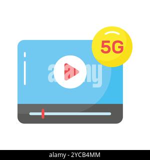 An icon of media player in modern style, ready to use icon design, premium vector Stock Vector