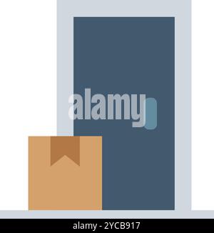 Door Delivery icon vector image. Suitable for mobile application web application and print media. Stock Vector