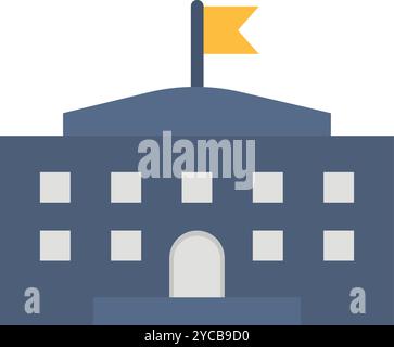 Embassy icon vector image. Suitable for mobile application web application and print media. Stock Vector