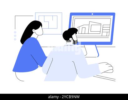 System Designing Cartoon Programming concept with 3d cute cartoon characters set. Funny avatars ...