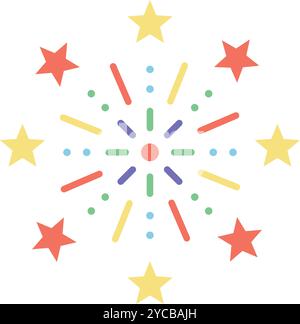 Fireworks icon vector image. Suitable for mobile application web application and print media. Stock Vector