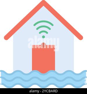 Flood Sensor icon vector image. Suitable for mobile application web application and print media. Stock Vector