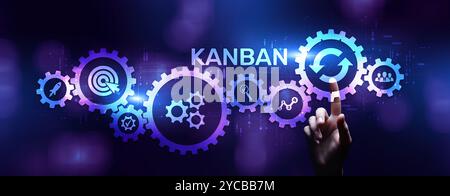Kanban agile project management workflow business process optimisation. Stock Photo